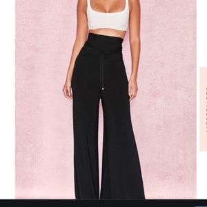 House Of CB, 'Caress' Black Bandage Wide Trousers
